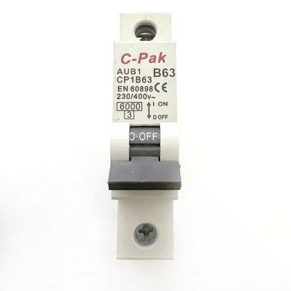 C-Pak AUB1 CP1B63 B63 63A 63 Amp MCB Circuit Breaker Type B